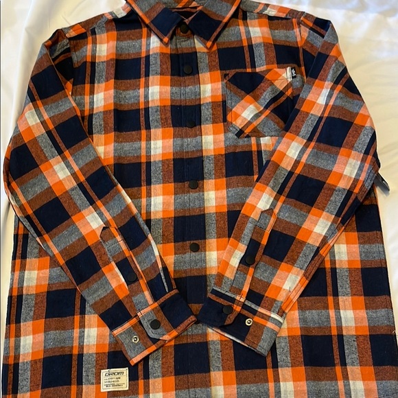 Casual Blue and Orange Button Down Shirt - Picture 8 of 13